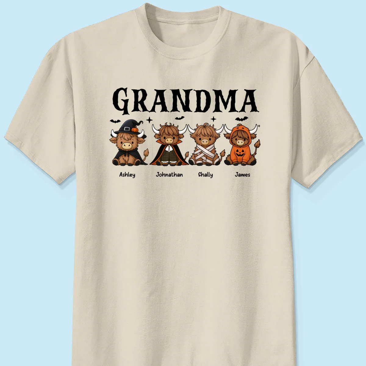 Halloween Highland Cow Grandma Personalized Shirt - Image 9