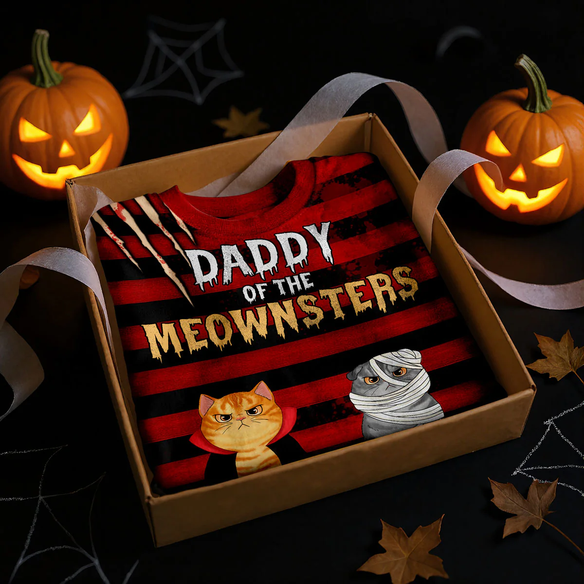 Halloween Horror Theme Cat Mom Cat Dad Personalized 3D Shirt, Halloween Costume For Cat Lovers - Image 2