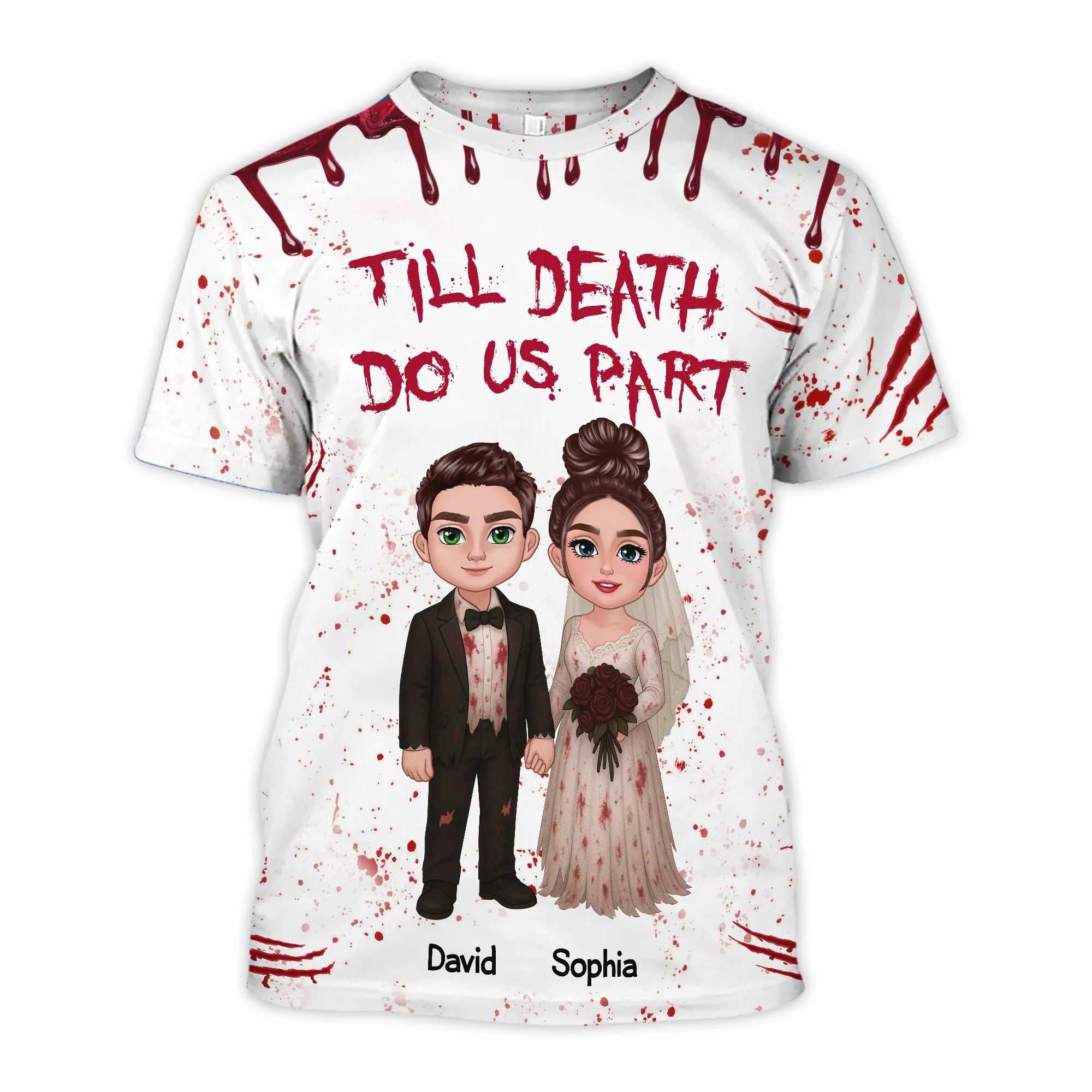 Halloween Horror Theme Couple Matching Personalized Shirt - Image 4
