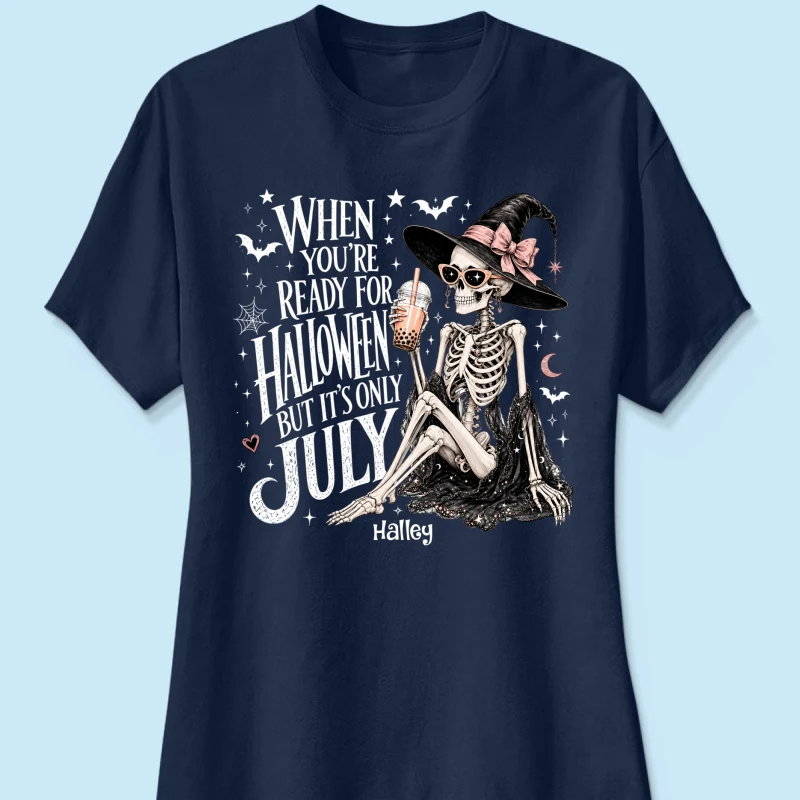 Halloween In July Skeleton Witch - Personalized Shirt - Halloween Gift - Image 14