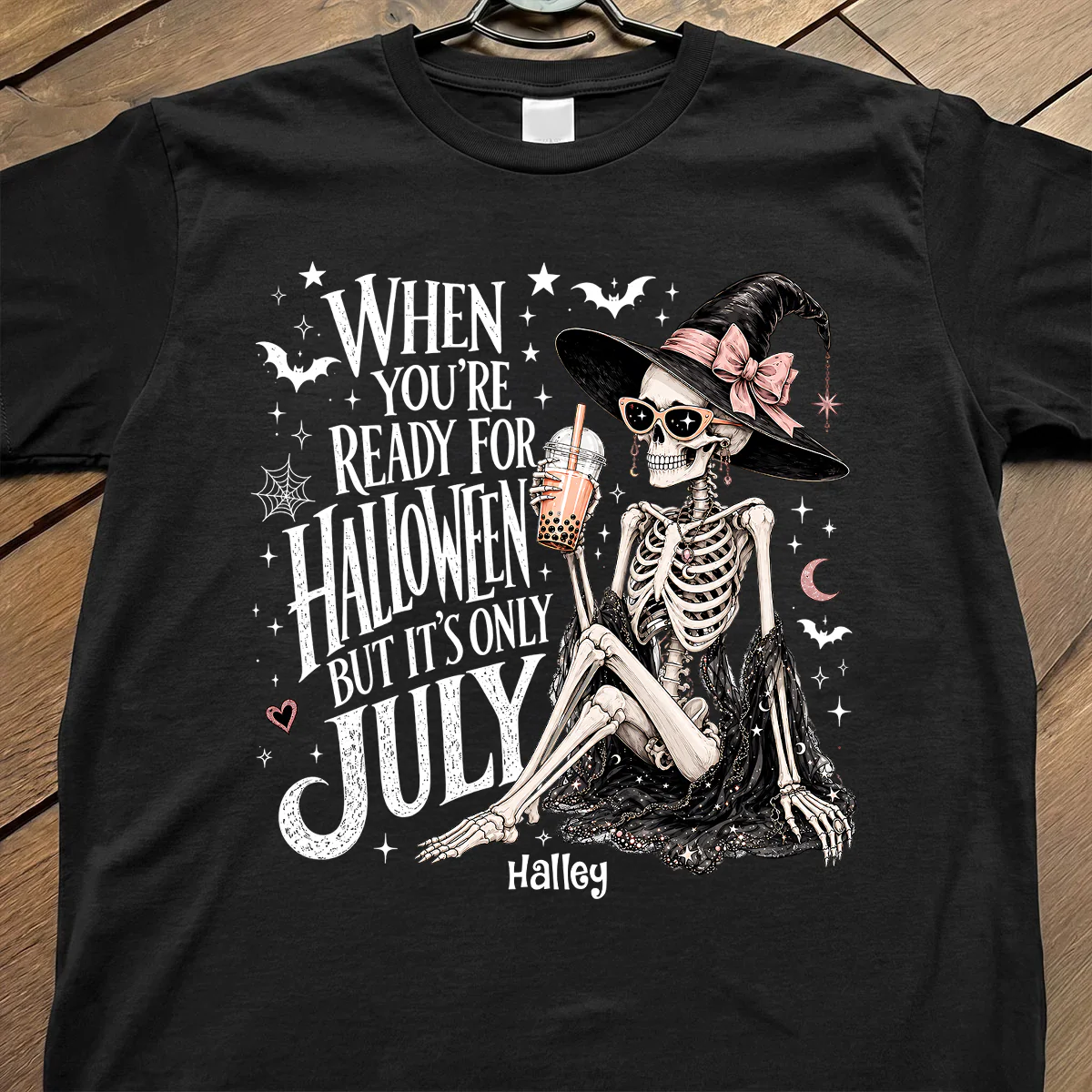 Halloween In July Skeleton Witch - Personalized Shirt - Halloween Gift - Image 4