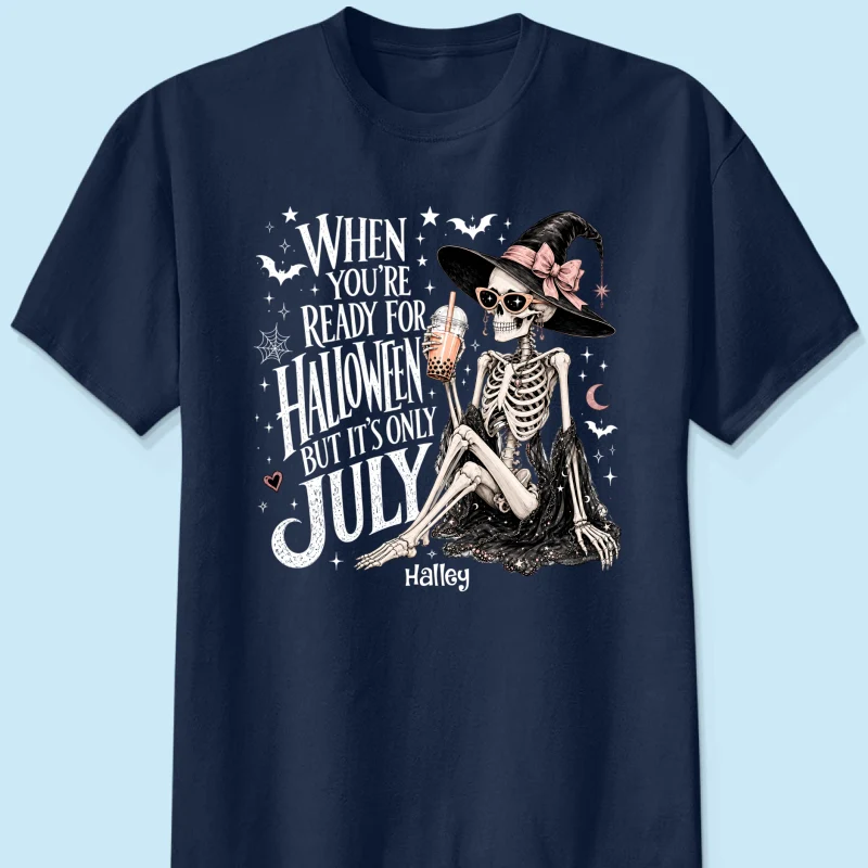 Halloween In July Skeleton Witch - Personalized Shirt - Halloween Gift - Image 9