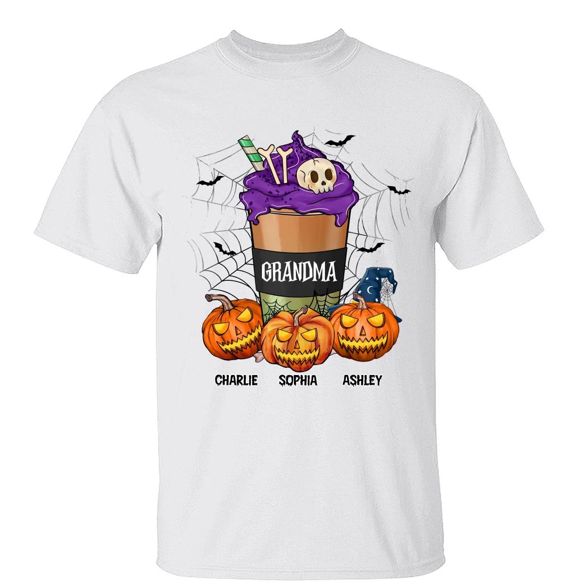 Halloween Latte Grandma Mom Personalized Shirt