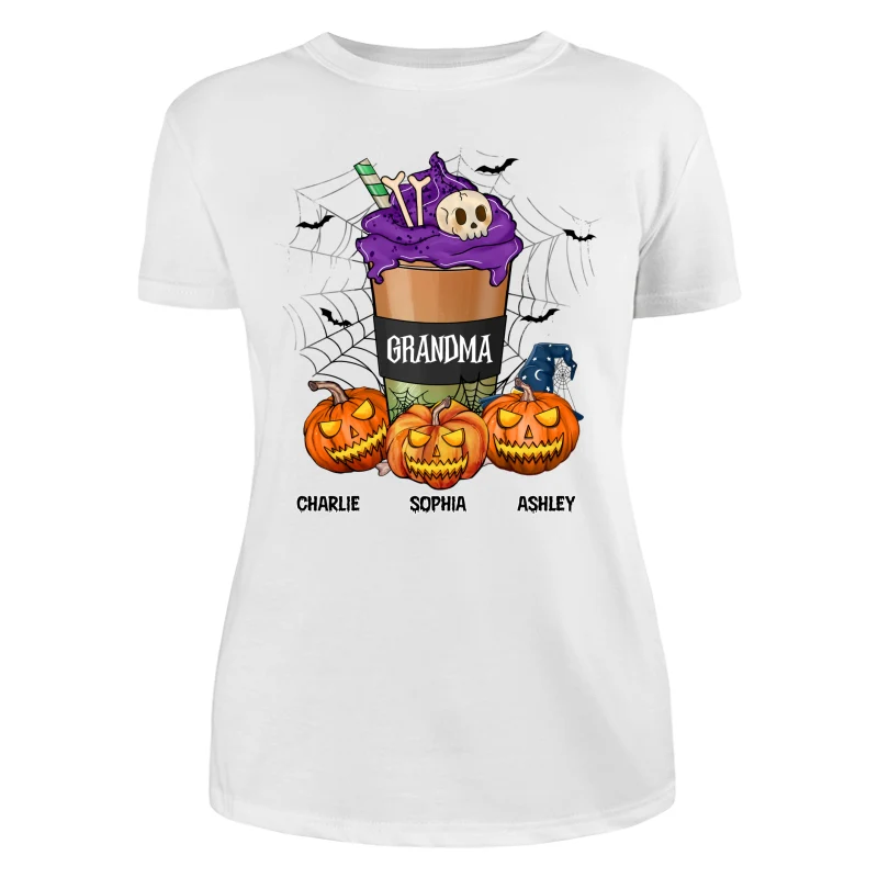 Halloween Latte Grandma Mom Personalized Shirt - Image 9