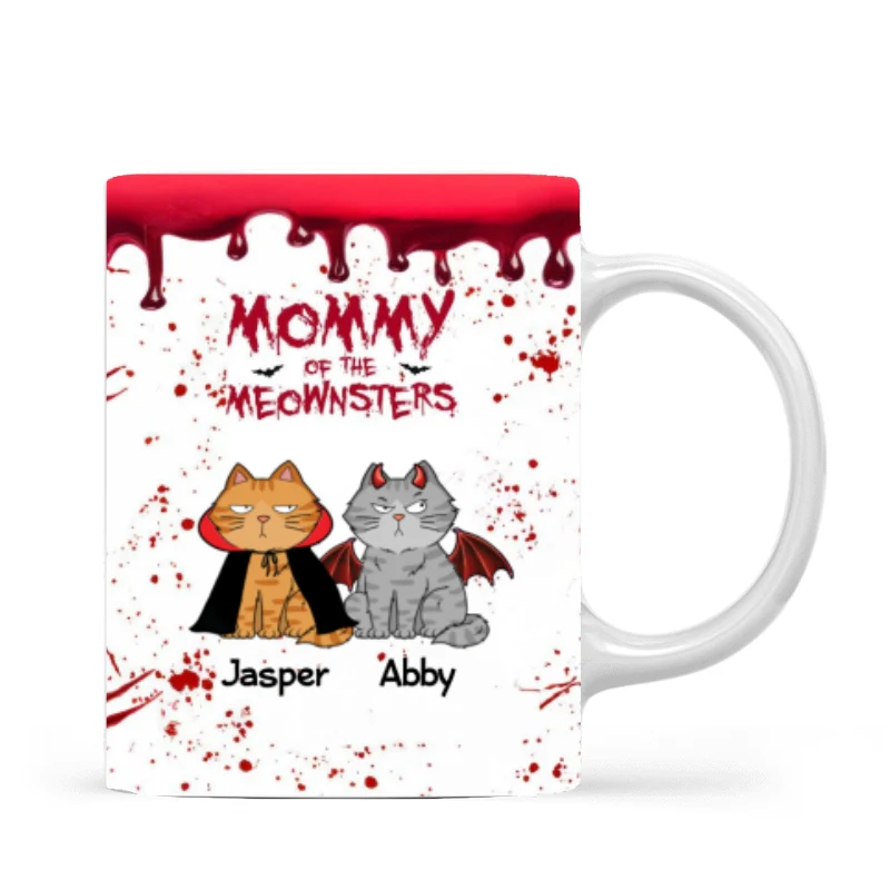 Halloween Mommy Daddy Of The Monsters Cats Personalized Mug - Image 7