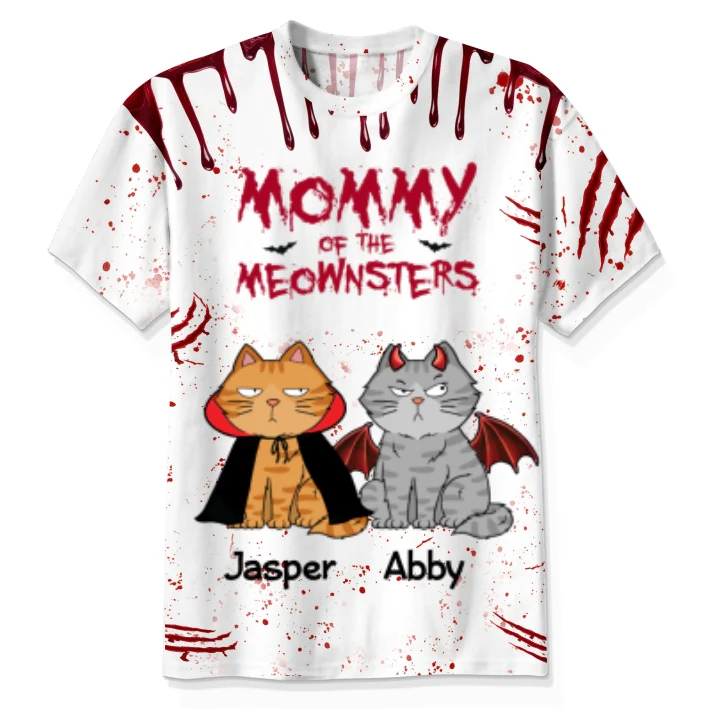 Halloween Mommy Daddy Of The Monsters Cats - Personalized 3D Shirt - Image 13