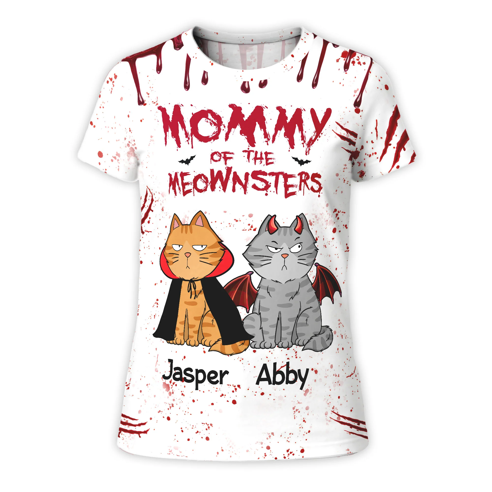 Halloween Mommy Daddy Of The Monsters Cats - Personalized 3D Shirt - Image 3