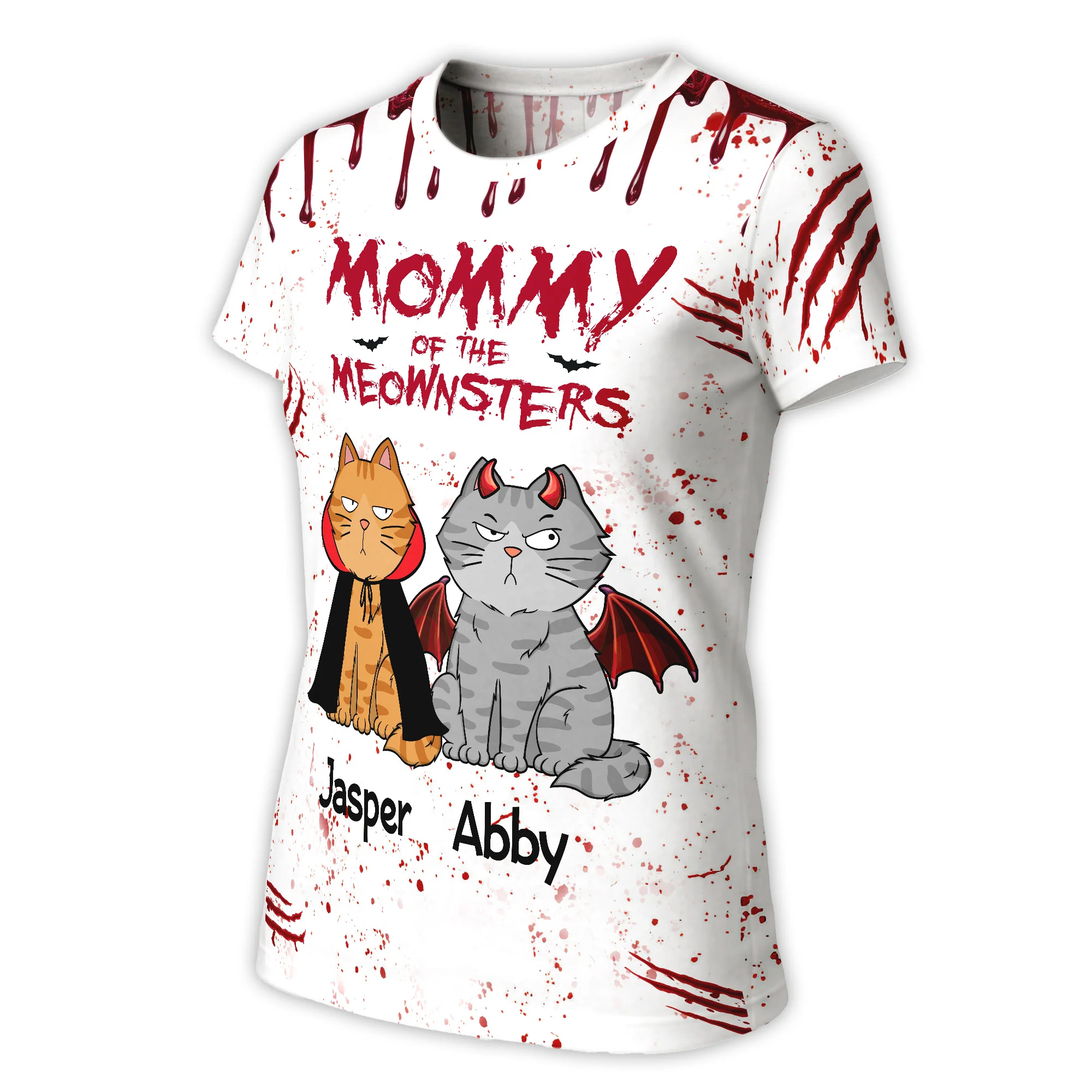 Halloween Mommy Daddy Of The Monsters Cats - Personalized 3D Shirt - Image 4