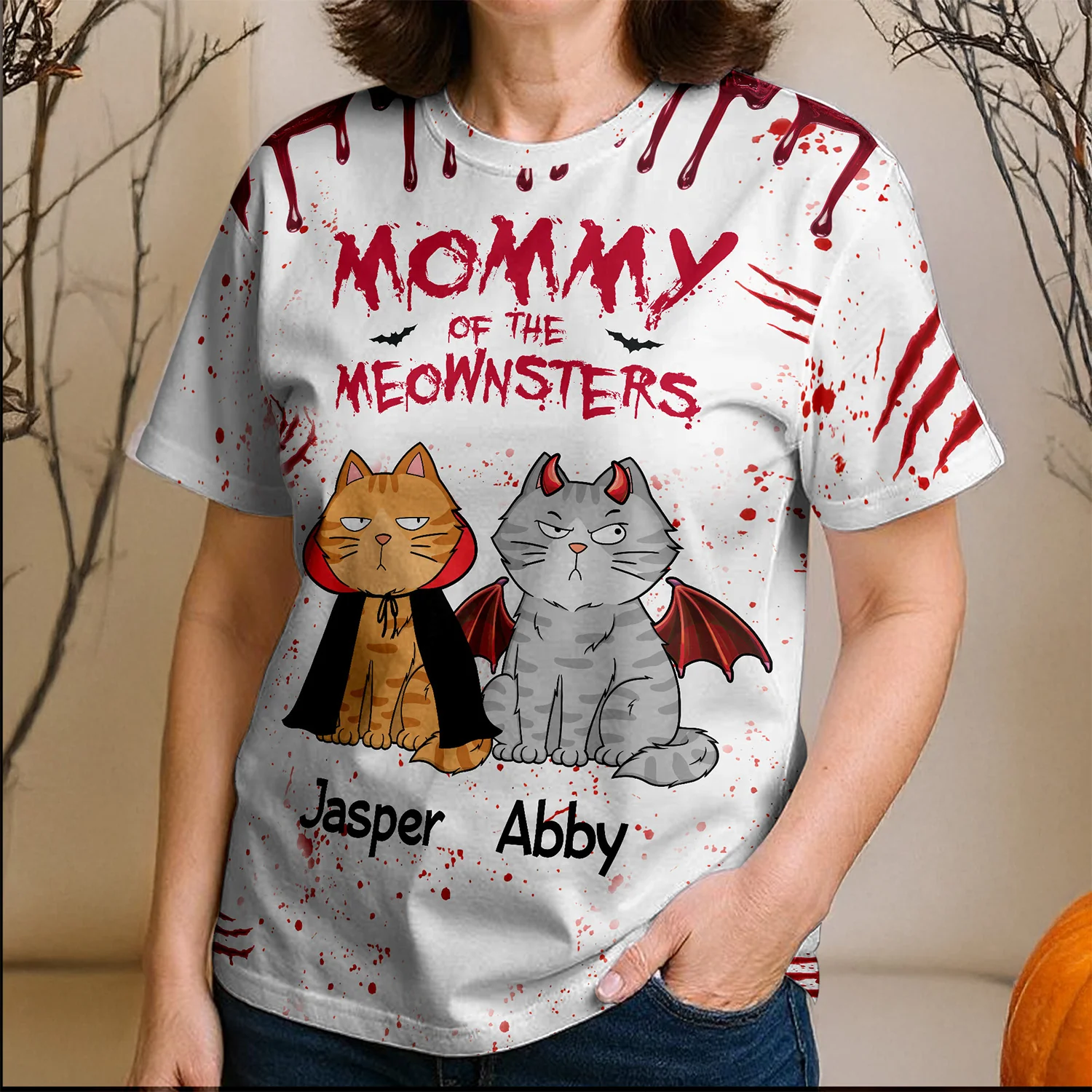 Halloween Mommy Daddy Of The Monsters Cats - Personalized 3D Shirt - Image 6