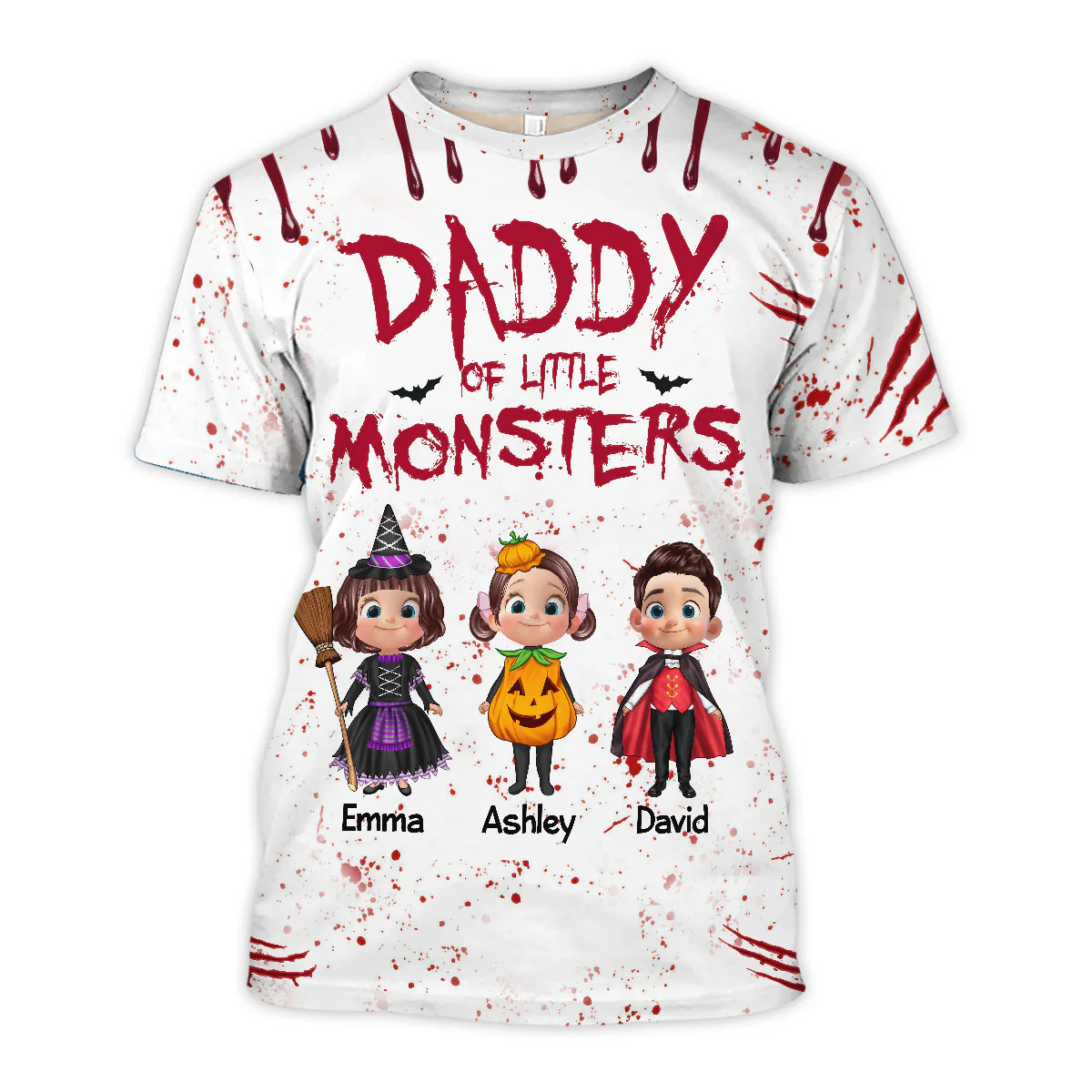 Halloween Mommy Daddy Of The Monsters Cute Kids Personalized 3D Shirt - Image 4