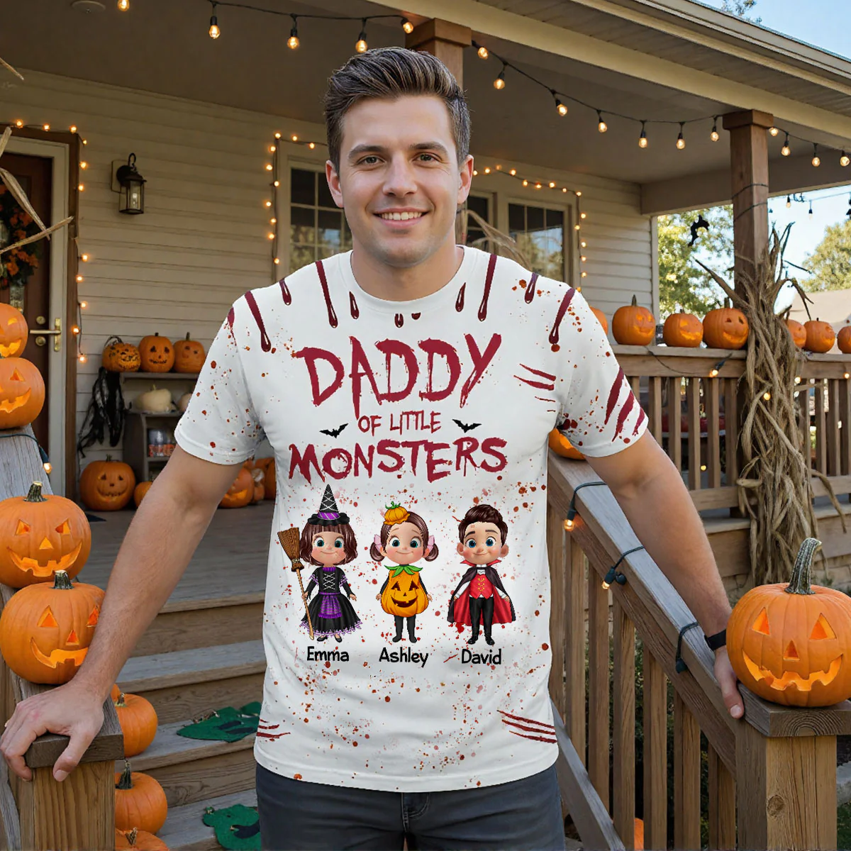 Halloween Mommy Daddy Of The Monsters Cute Kids Personalized 3D Shirt - Image 9