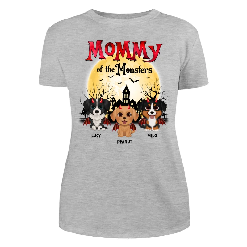 Halloween Mommy Of The Monsters Watercolor Cute Dogs Personalized Shirt - Image 10