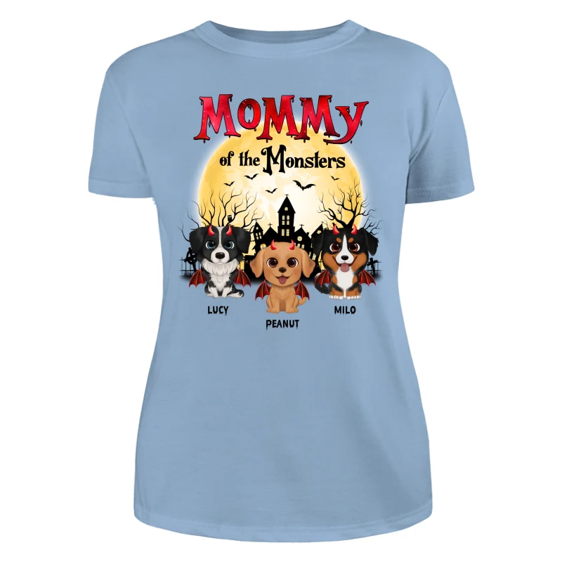 Halloween Mommy Of The Monsters Watercolor Cute Dogs Personalized Shirt - Image 12