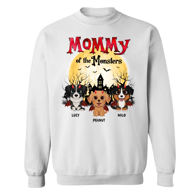 Halloween Mommy Of The Monsters Watercolor Cute Dogs Personalized Shirt - Image 17