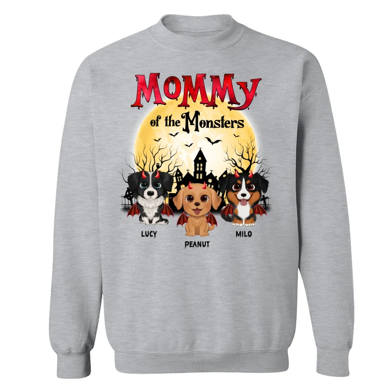Halloween Mommy Of The Monsters Watercolor Cute Dogs Personalized Shirt - Image 18