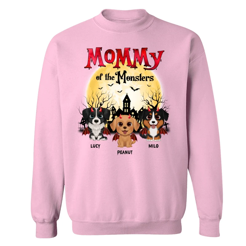 Halloween Mommy Of The Monsters Watercolor Cute Dogs Personalized Shirt - Image 19