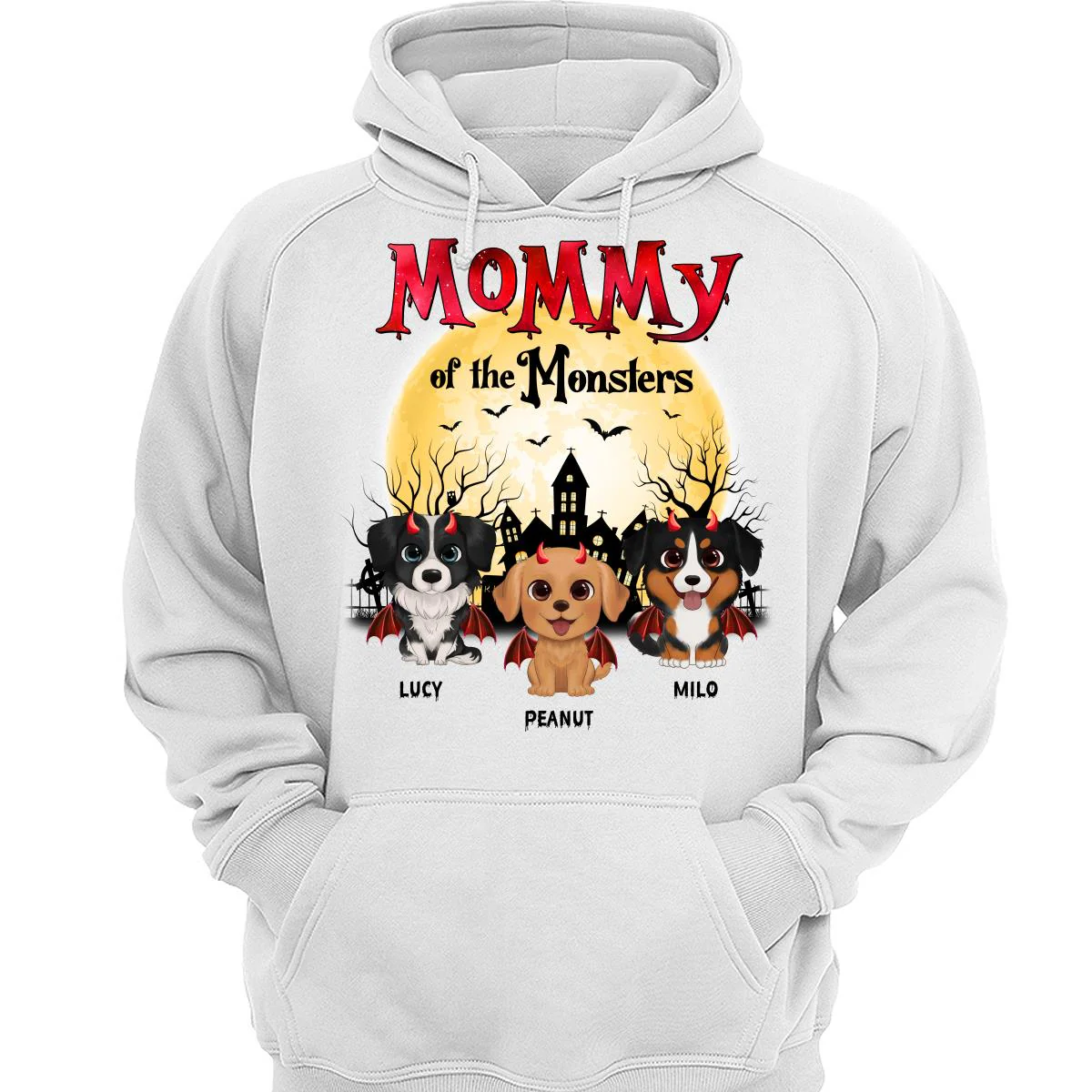 Halloween Mommy Of The Monsters Watercolor Cute Dogs Personalized Shirt - Image 3
