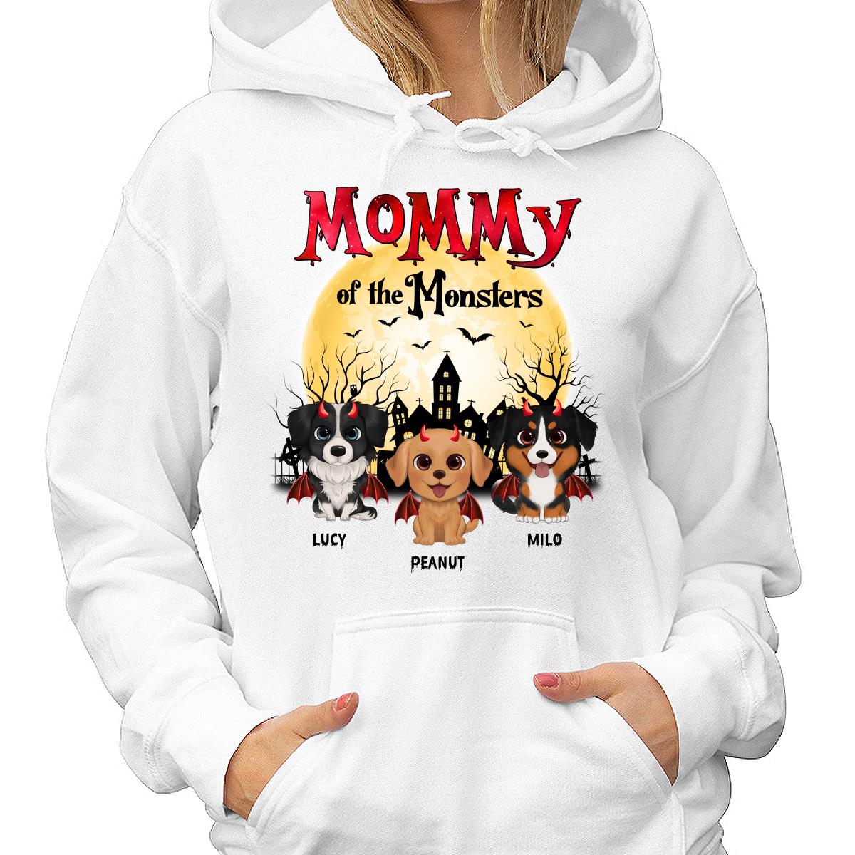 Halloween Mommy Of The Monsters Watercolor Cute Dogs Personalized Shirt - Image 4
