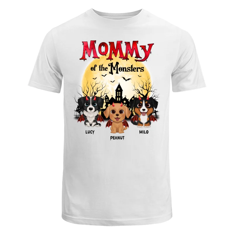 Halloween Mommy Of The Monsters Watercolor Cute Dogs Personalized Shirt - Image 5