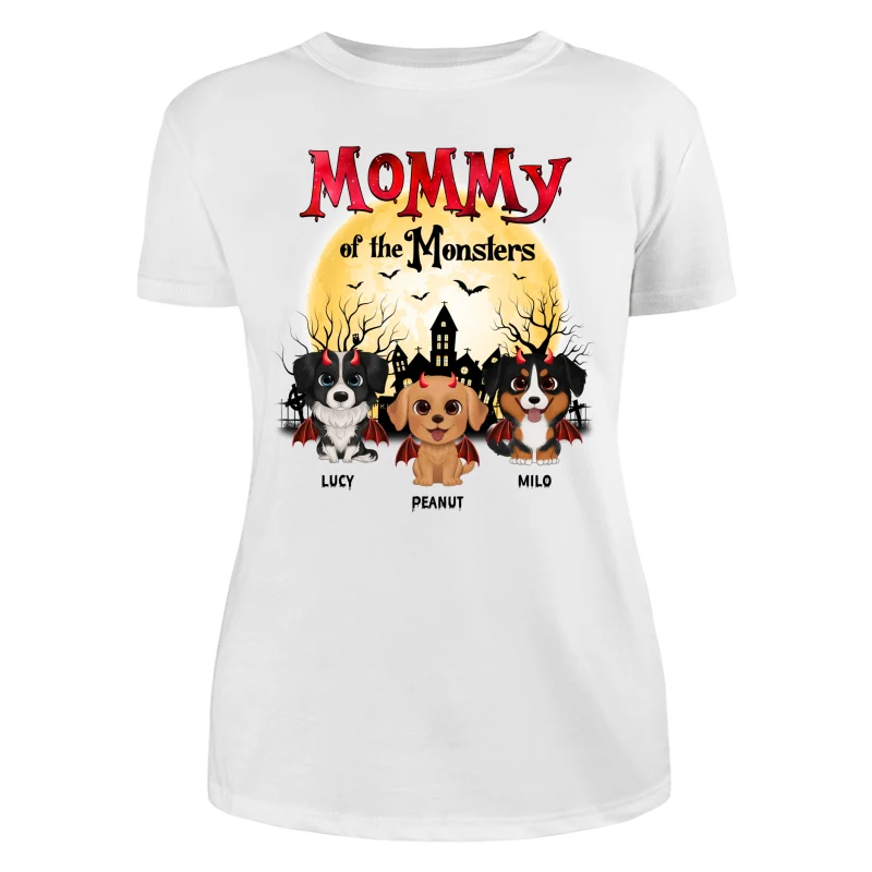Halloween Mommy Of The Monsters Watercolor Cute Dogs Personalized Shirt - Image 9