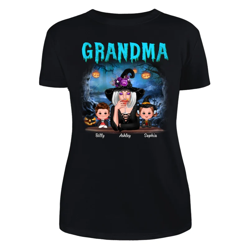 Halloween Night Grandma Witch And Kids Personalized Shirt - Image 10