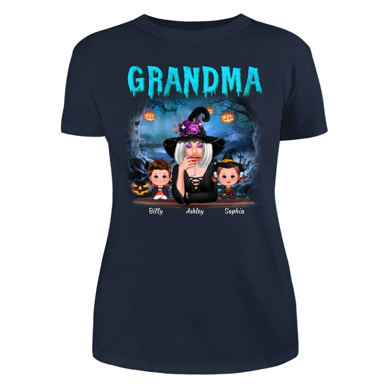 Halloween Night Grandma Witch And Kids Personalized Shirt - Image 11