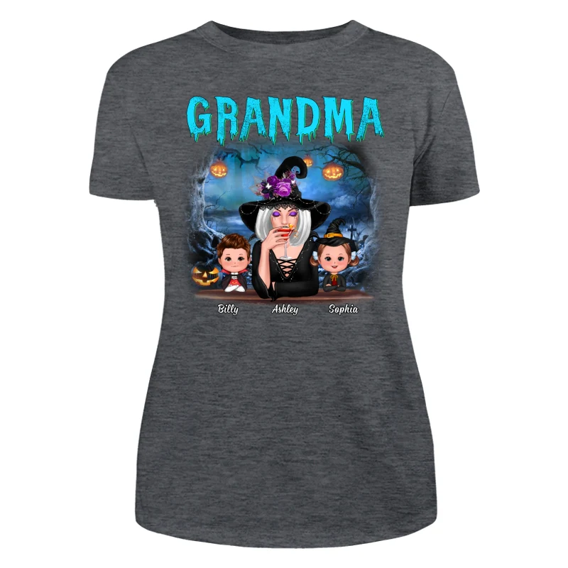 Halloween Night Grandma Witch And Kids Personalized Shirt - Image 12