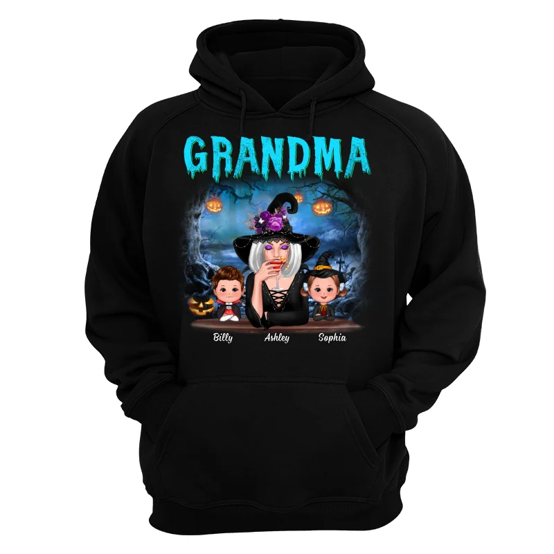 Halloween Night Grandma Witch And Kids Personalized Shirt - Image 13
