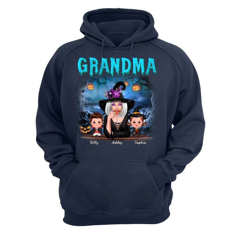 Halloween Night Grandma Witch And Kids Personalized Shirt - Image 14