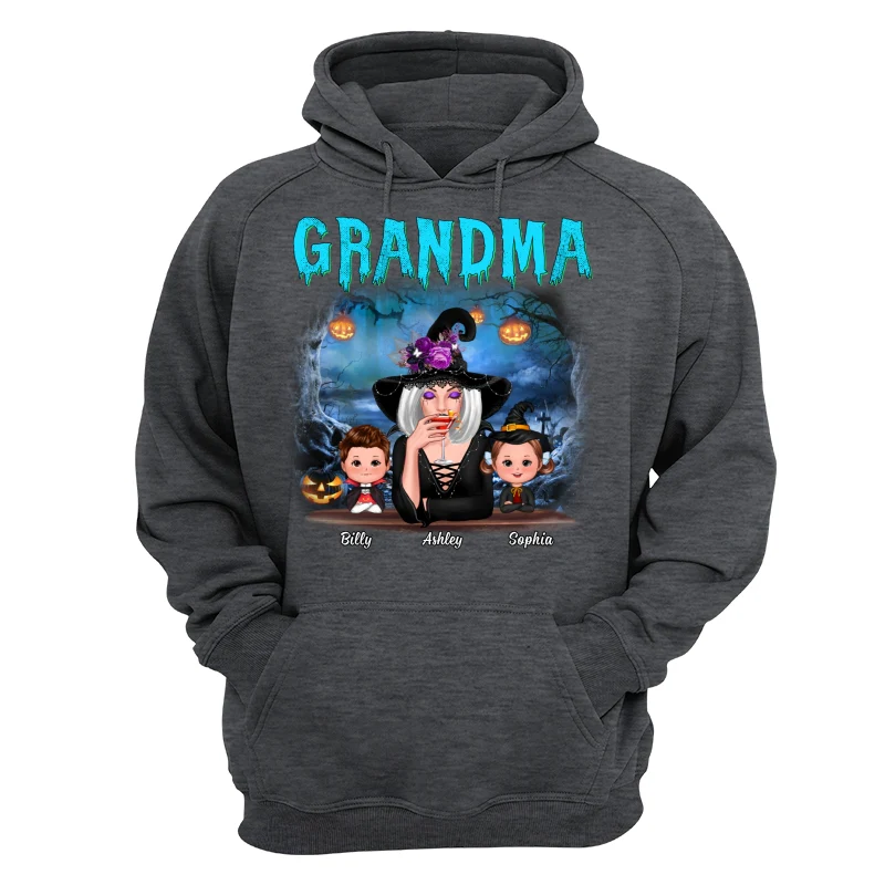 Halloween Night Grandma Witch And Kids Personalized Shirt - Image 15