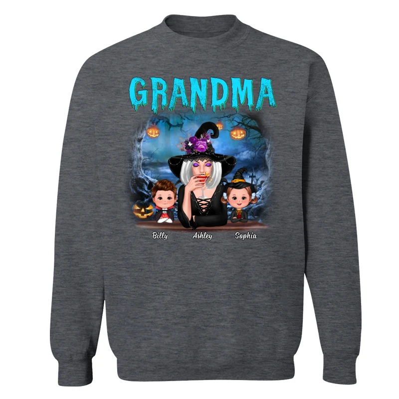 Halloween Night Grandma Witch And Kids Personalized Shirt - Image 18