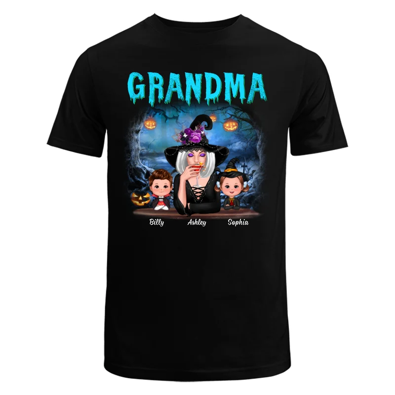Halloween Night Grandma Witch And Kids Personalized Shirt - Image 7