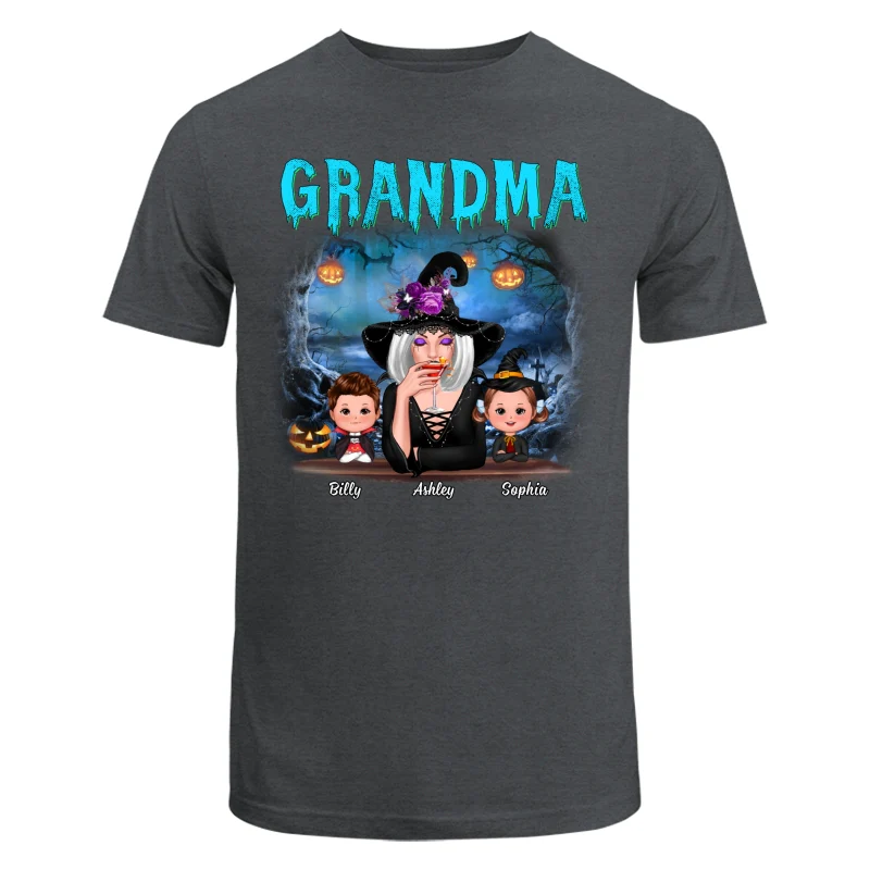 Halloween Night Grandma Witch And Kids Personalized Shirt - Image 9