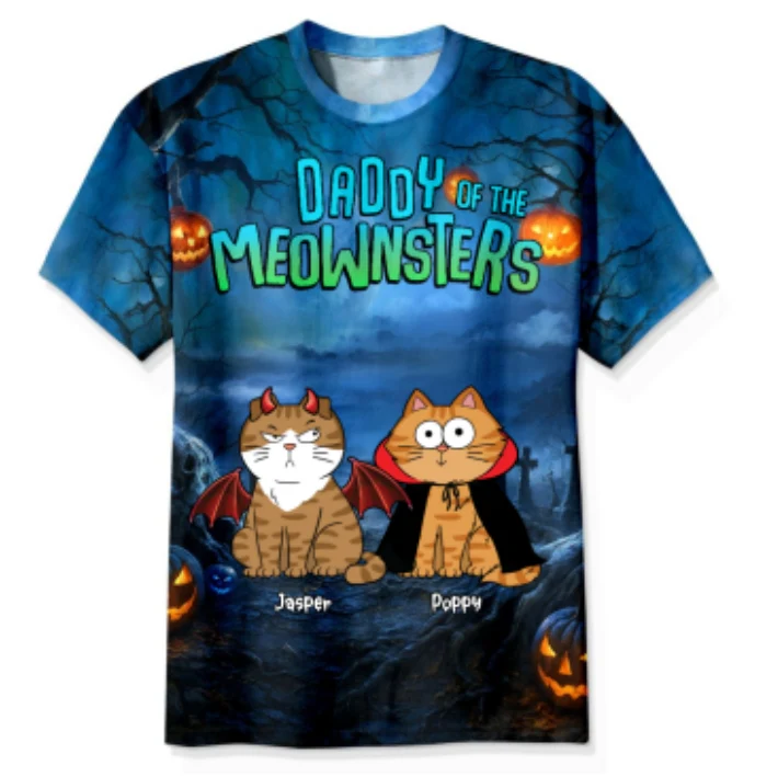 Halloween Night Mommy Daddy Of The Monsters Cats Personalized Shirt, Spooky Halloween Costume For Cat Lovers - Image 11