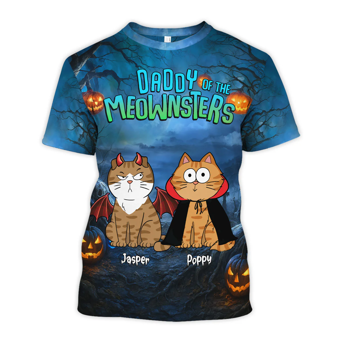 Halloween Night Mommy Daddy Of The Monsters Cats Personalized Shirt, Spooky Halloween Costume For Cat Lovers - Image 6