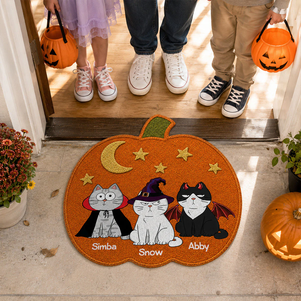 Halloween Pumpkin Cats Welcome - Personalized Doormat - Halloween Gift For Cat Lovers, Halloween Decoration - Image 10