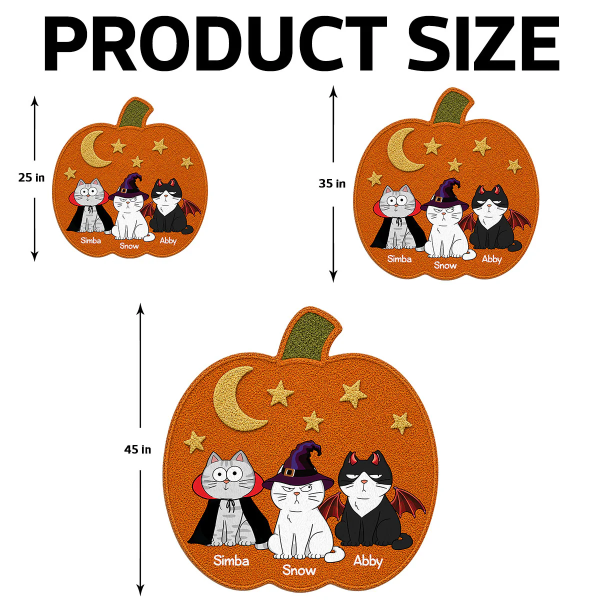 Halloween Pumpkin Cats Welcome - Personalized Doormat - Halloween Gift For Cat Lovers, Halloween Decoration - Image 4