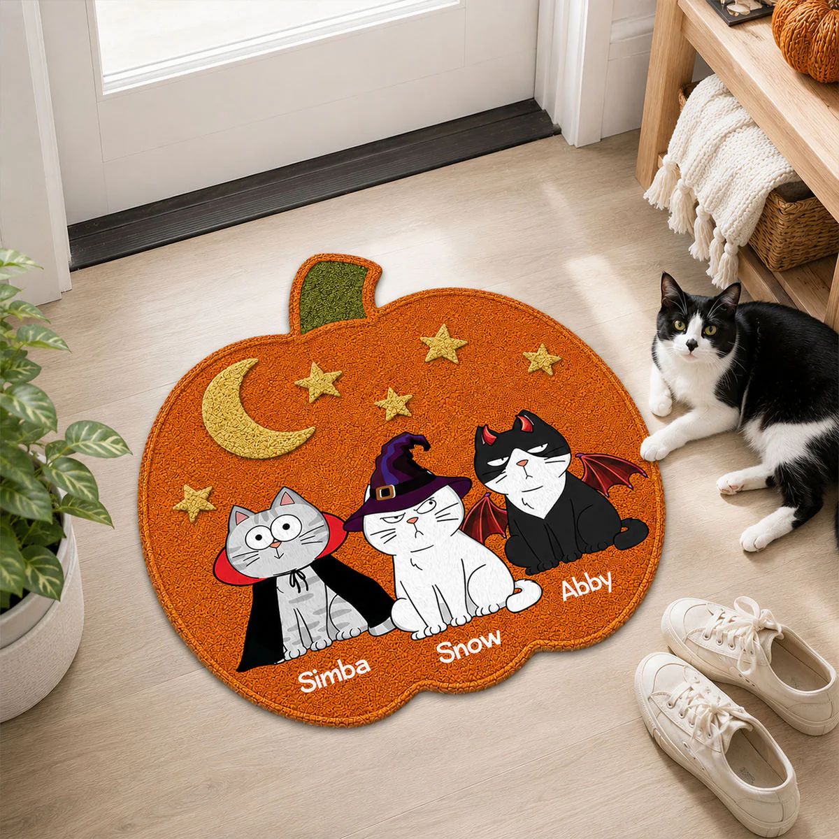 Halloween Pumpkin Cats Welcome - Personalized Doormat - Halloween Gift For Cat Lovers, Halloween Decoration - Image 9
