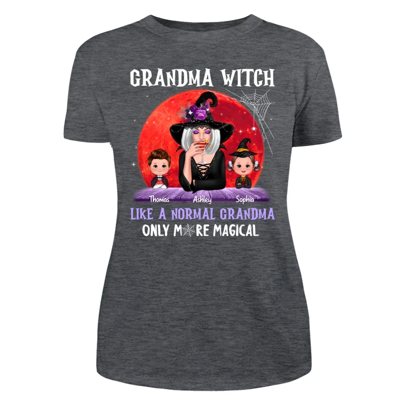 Halloween Red Moon Grandma Witch Like Normal More Magical Personalized Shirt - Image 10