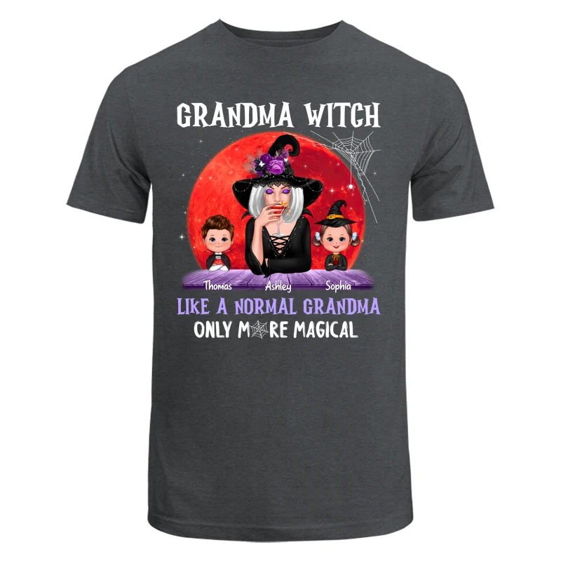 Halloween Red Moon Grandma Witch Like Normal More Magical Personalized Shirt - Image 7