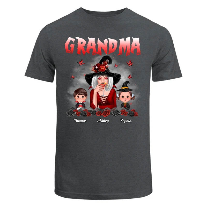 Halloween Roses Grandma With Grandkids Personalized Shirt - Image 7