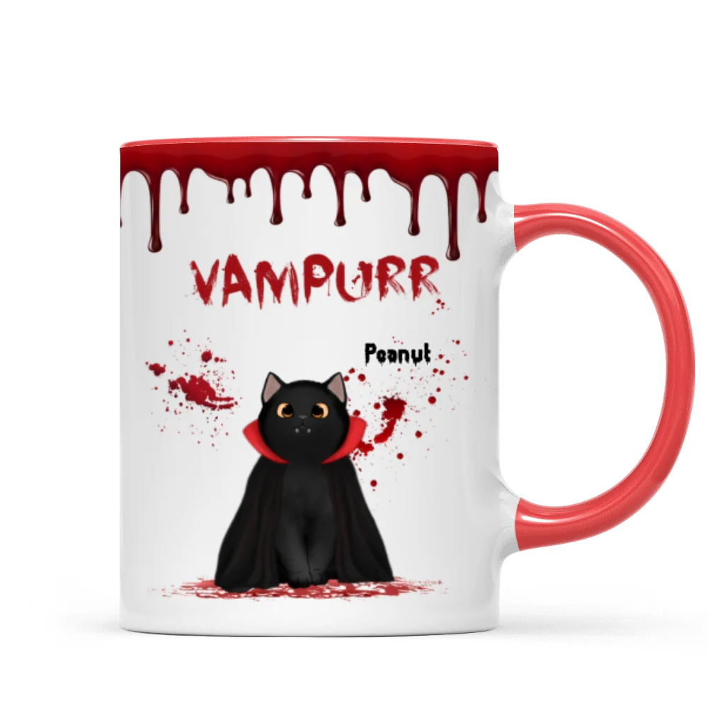 Halloween Spooky Fluffy Cat Sitting Gift For Cat Lover Personalized Mug - Image 5