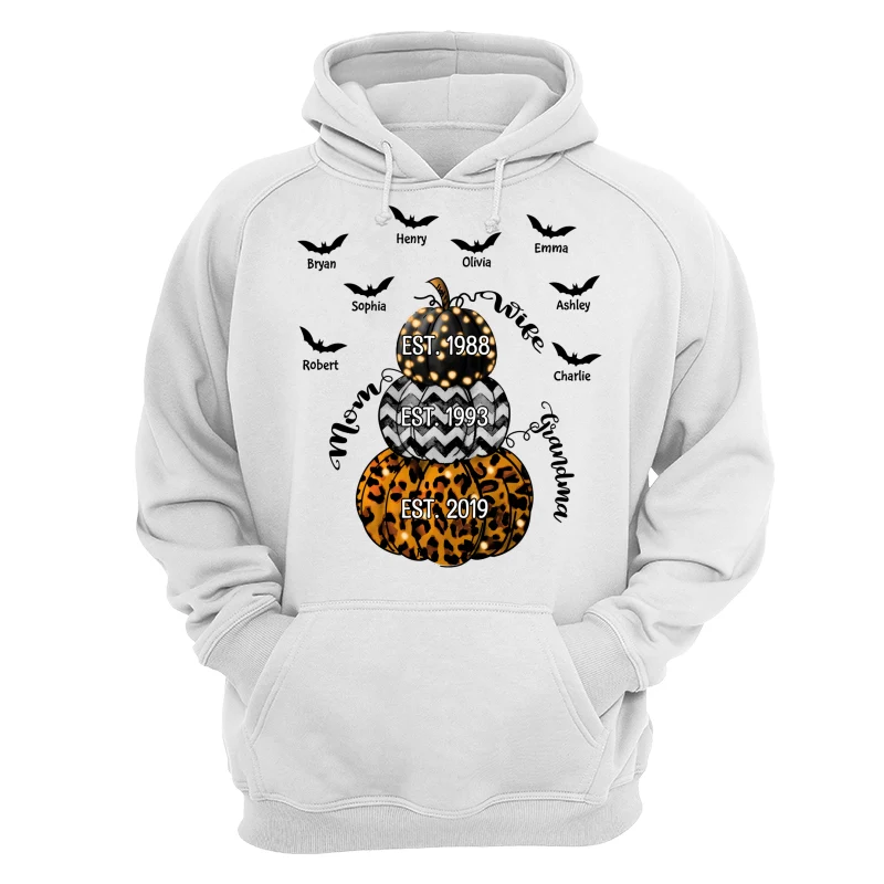 Halloween Stacked Pumpkins Grandpa Personalized Shirt - Image 13