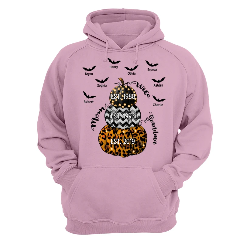 Halloween Stacked Pumpkins Grandpa Personalized Shirt - Image 15