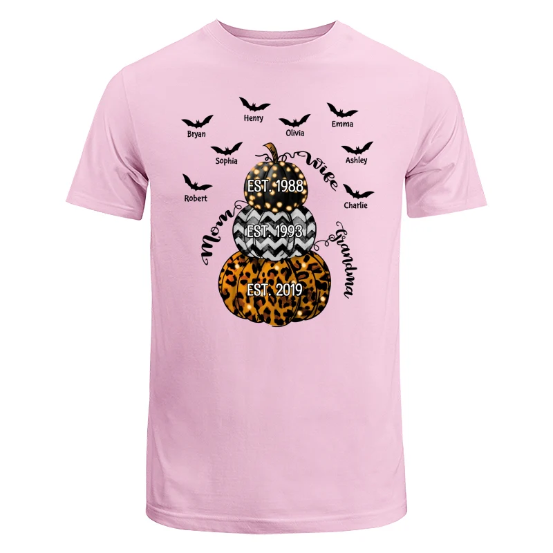 Halloween Stacked Pumpkins Grandpa Personalized Shirt - Image 7
