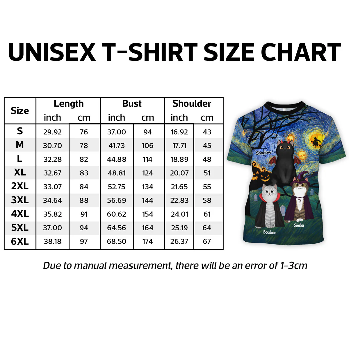 Halloween Starry Night Spooky Cat Personalized Shirt, Purrfect Costume for Cat Lover - Image 10