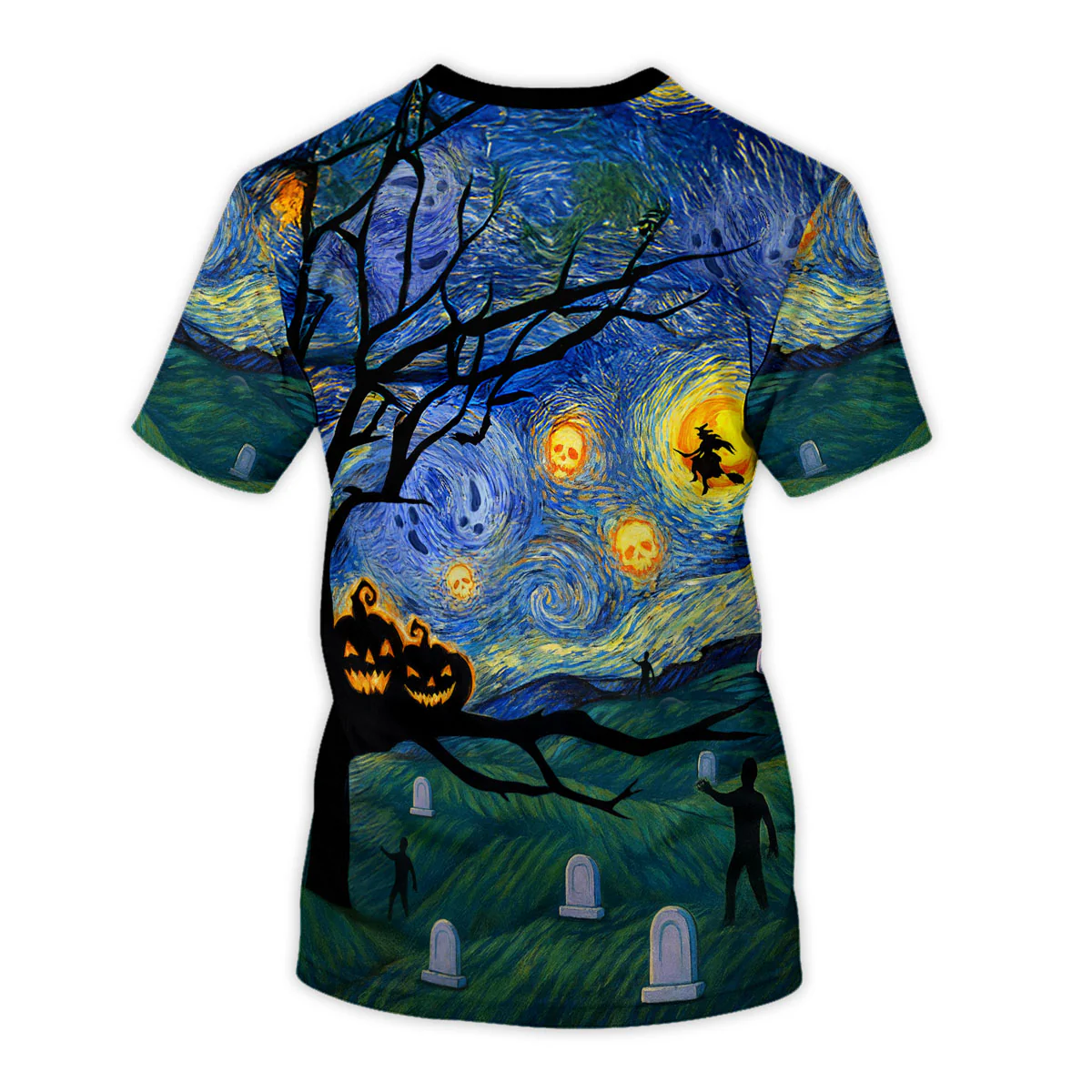Halloween Starry Night Spooky Cat Personalized Shirt, Purrfect Costume for Cat Lover - Image 8
