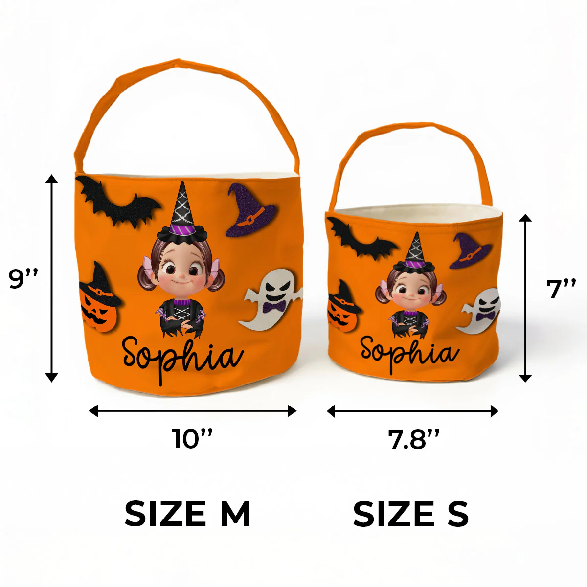 Halloween Theme Cute Cartoon Kid Personalized Trick Or Treat Basket, Gift Bag, Treat Bag For Kids - Image 5