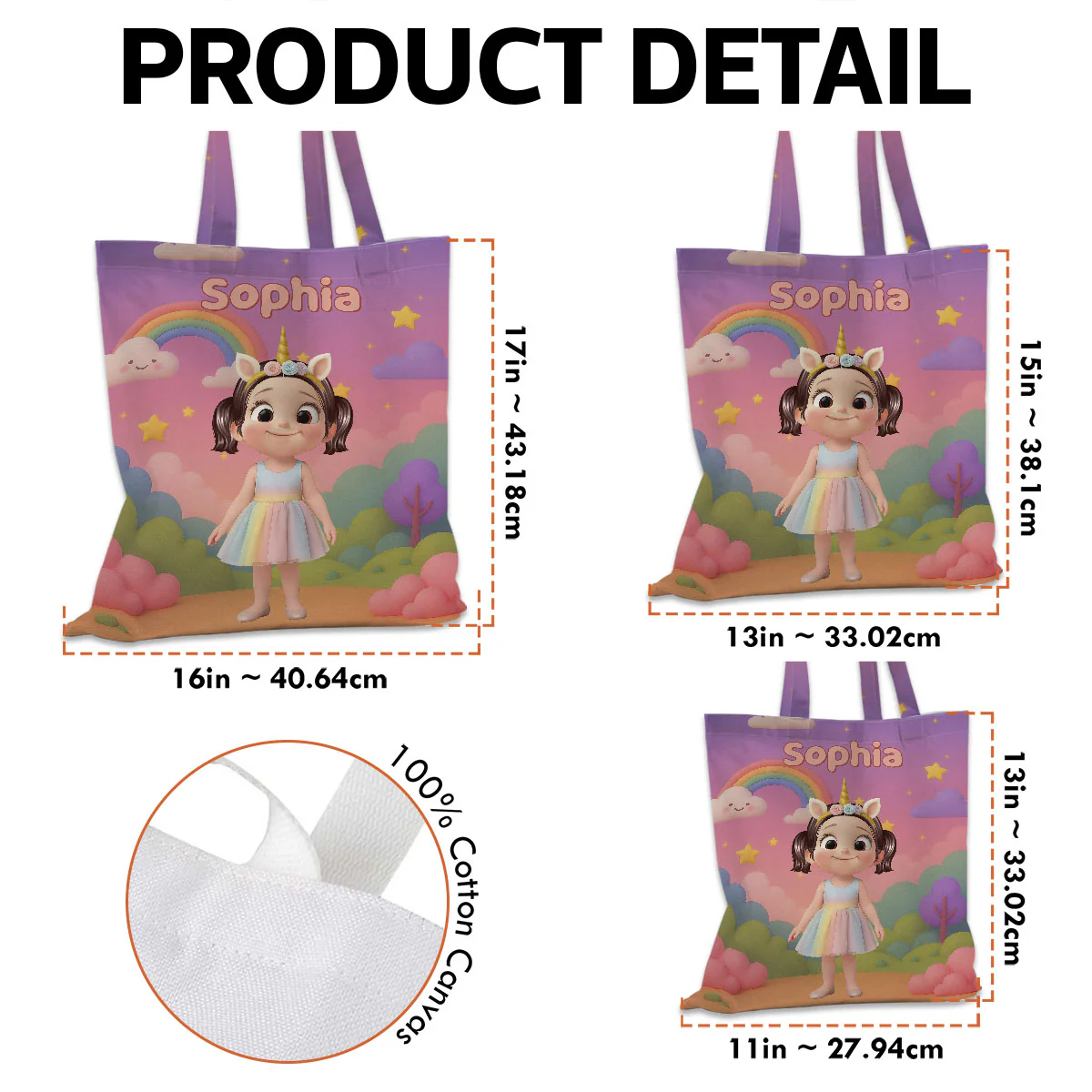 Halloween Theme Cute Cartoon Kids Personalized Tote Bag, Gift Bag, Treat Bag, Trick or Treat Bag For Kids - Image 9