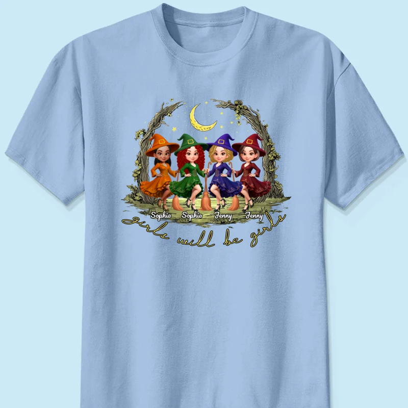 Halloween Witch Besties Sisters Friends Under Moon Personalized Sweatshirt, Halloween Matching Shirt - Image 38